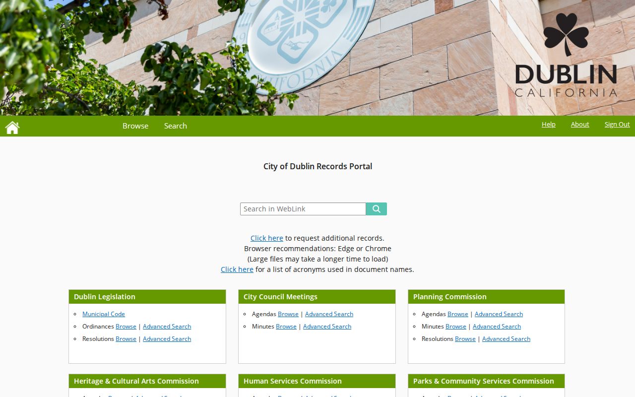 Dublin city directory municipal records portal