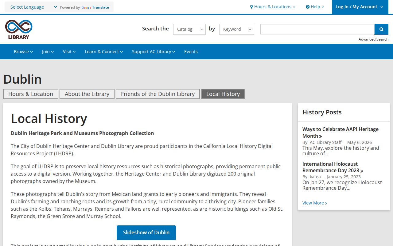 Dublin residents directory view of Dublin Library local history resources