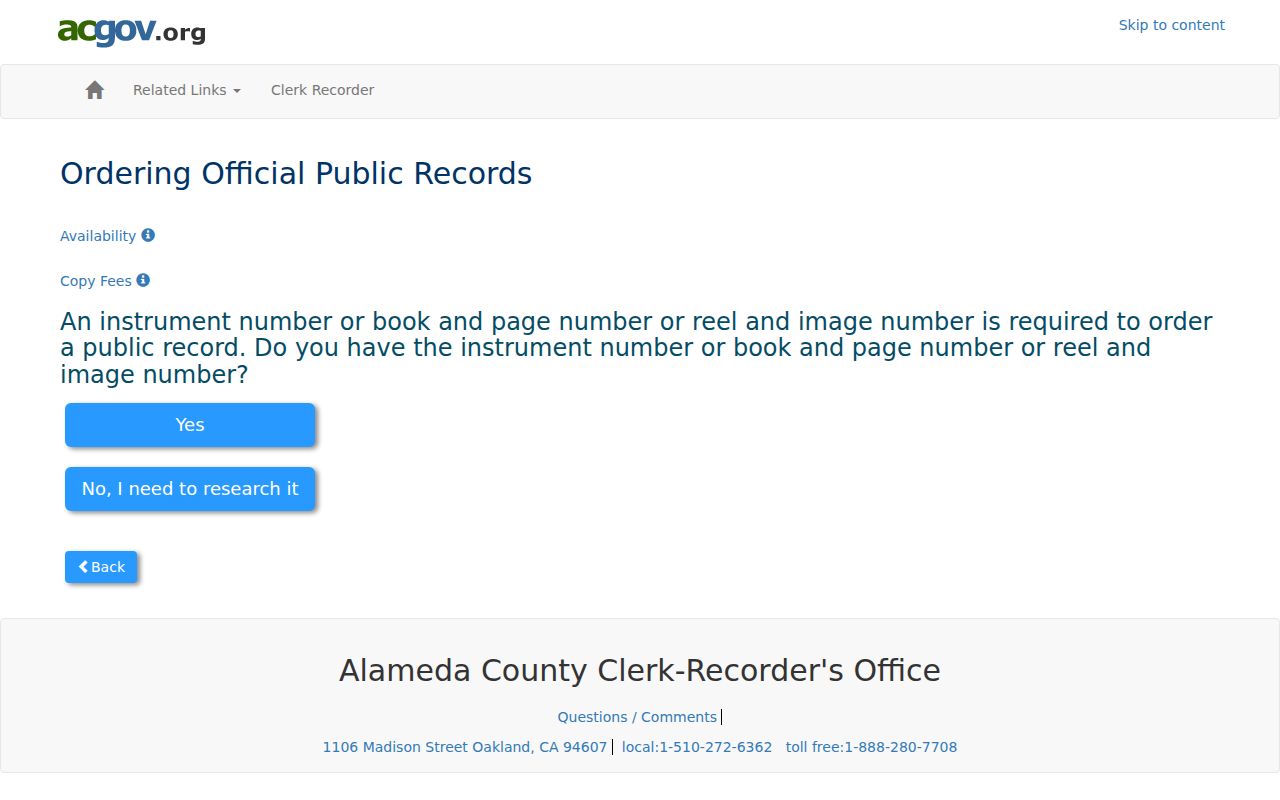 Dublin residents directory view of the Alameda official public-records index