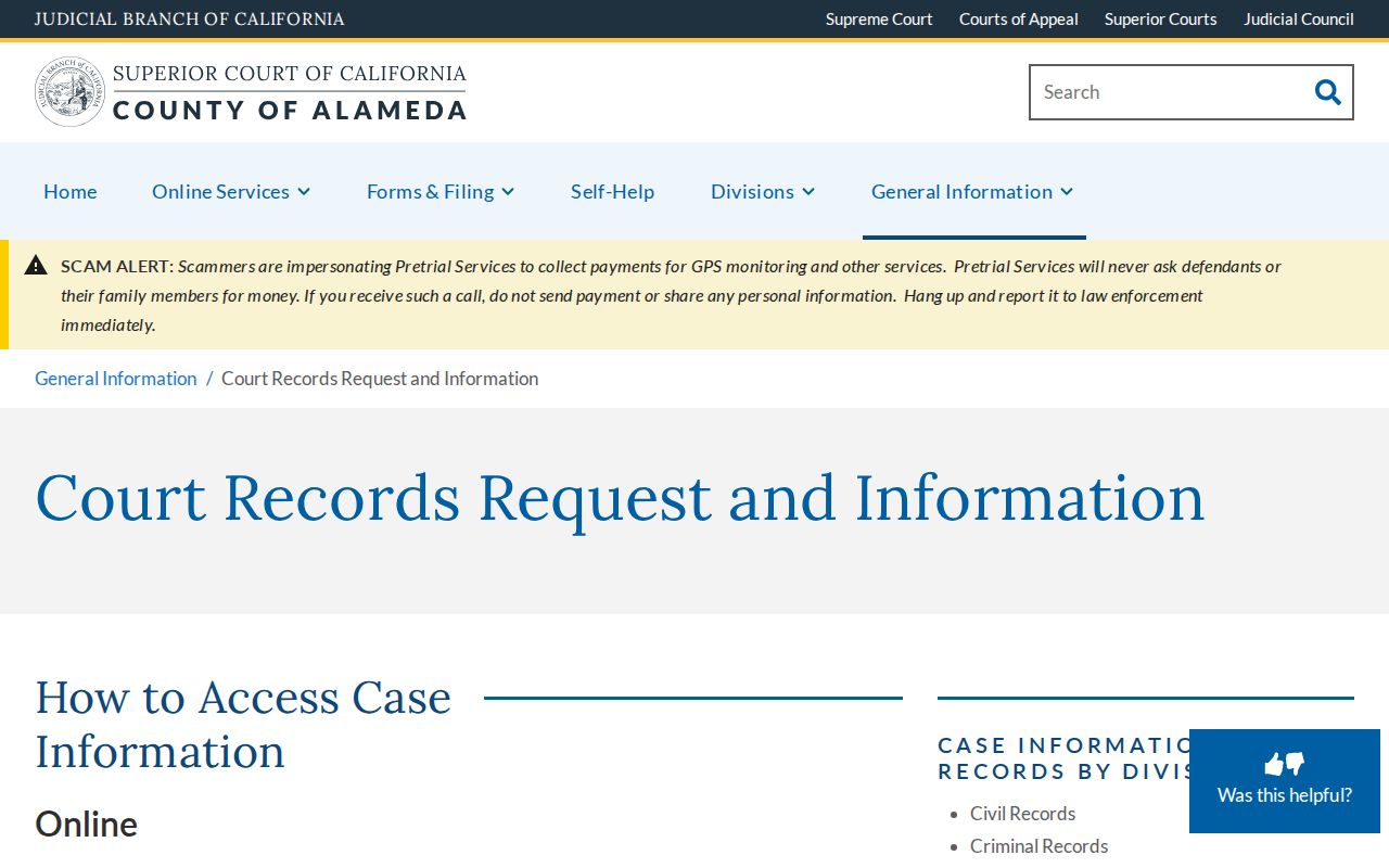 Dublin previous residents Alameda court records request