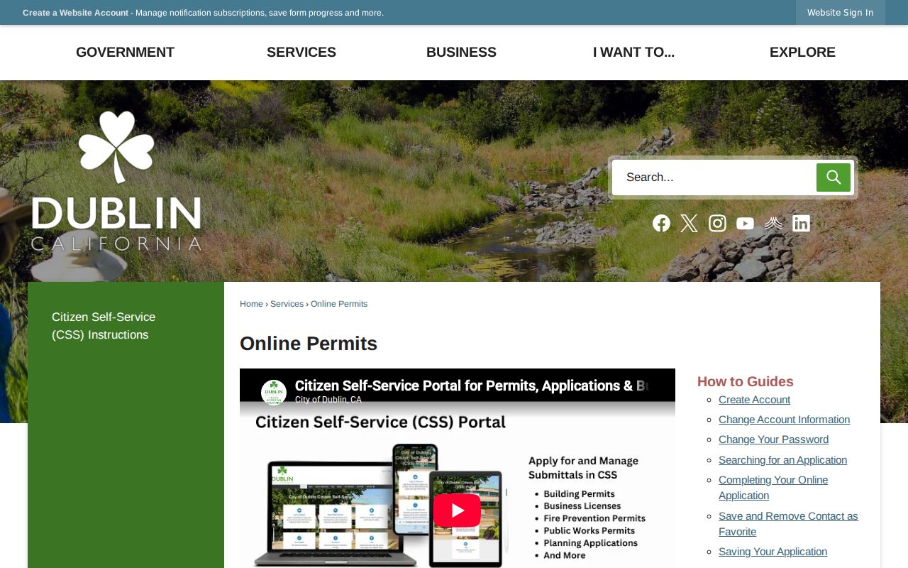 Dublin street directory permit search in Citizen Self-Service